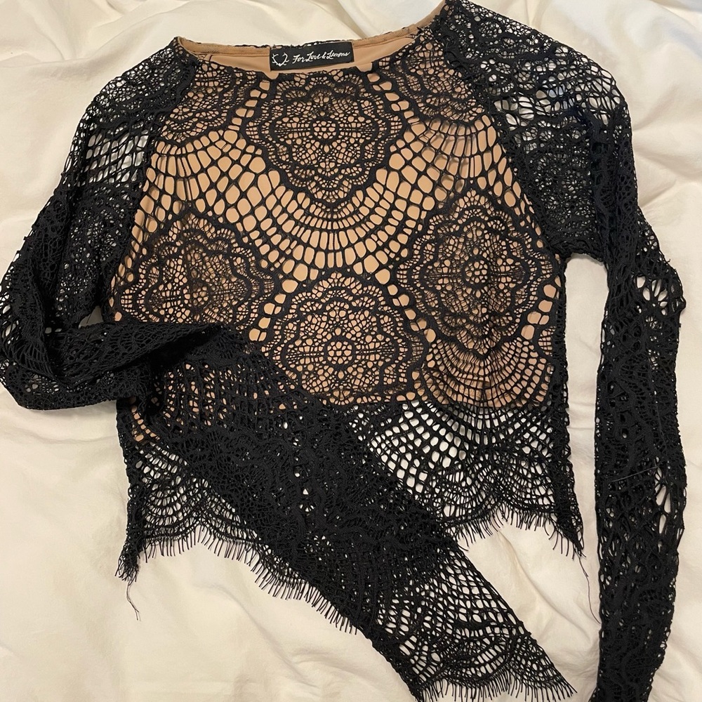 For Love and Lemons black crop lace